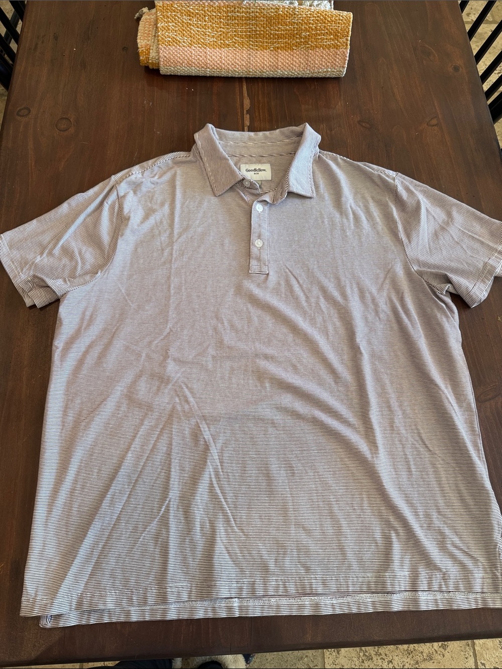 Goodfellow & Co Men's Burgundy Stripe Short Sleeve Polo